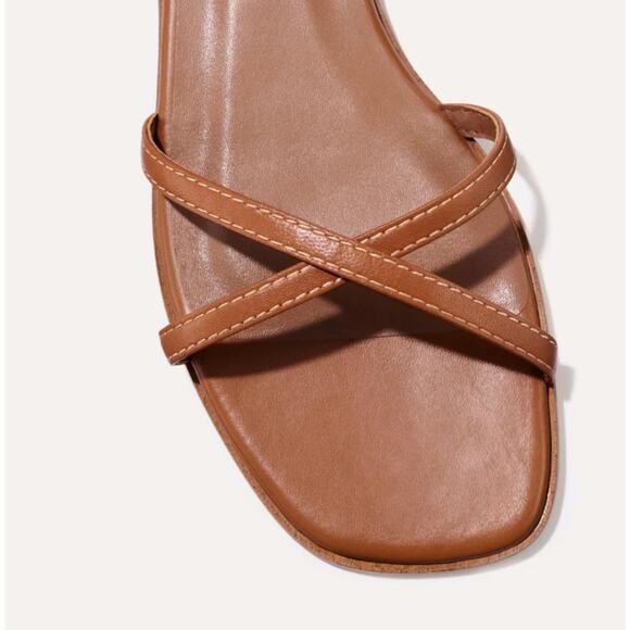 Margaux The Wrap Sandals EU 38.5 US 8.5 Brown Nappa Leather Tie Lace Up Neutral - Picture 11 of 13